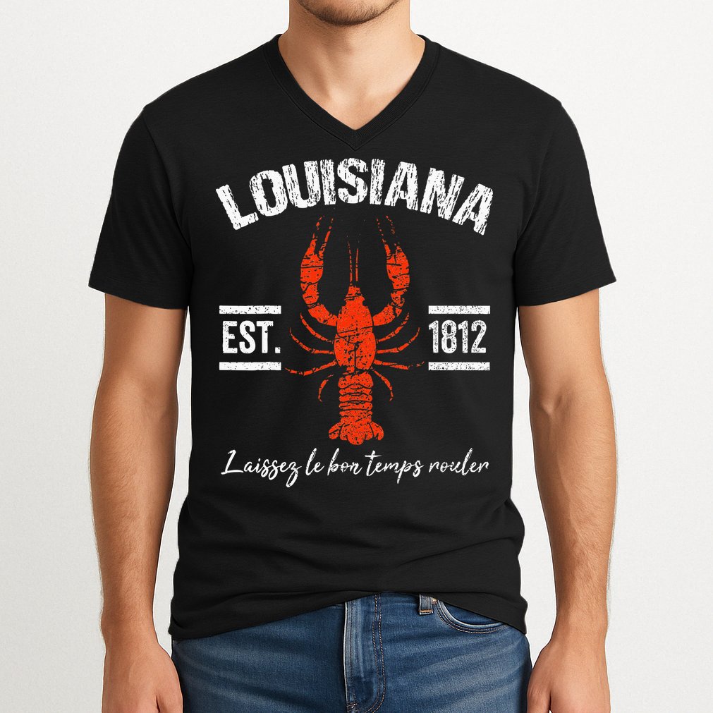 Mardi Gras Louisiana Crawfish Tee New Orleans Men Women Gift V-Neck T-Shirt