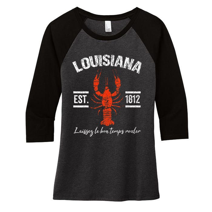 Mardi Gras Louisiana Crawfish Tee New Orleans Men Women Gift Women's Tri-Blend 3/4-Sleeve Raglan Shirt