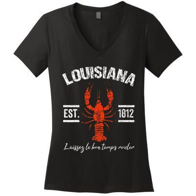 Mardi Gras Louisiana Crawfish Tee New Orleans Men Women Gift Women's V-Neck T-Shirt