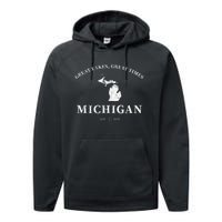 Michigan Great Lakes Great Times Performance Fleece Hoodie