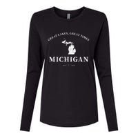 Michigan Great Lakes Great Times Womens Cotton Relaxed Long Sleeve T-Shirt