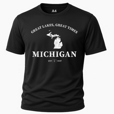 Michigan Great Lakes Great Times Cooling Performance Crew T-Shirt