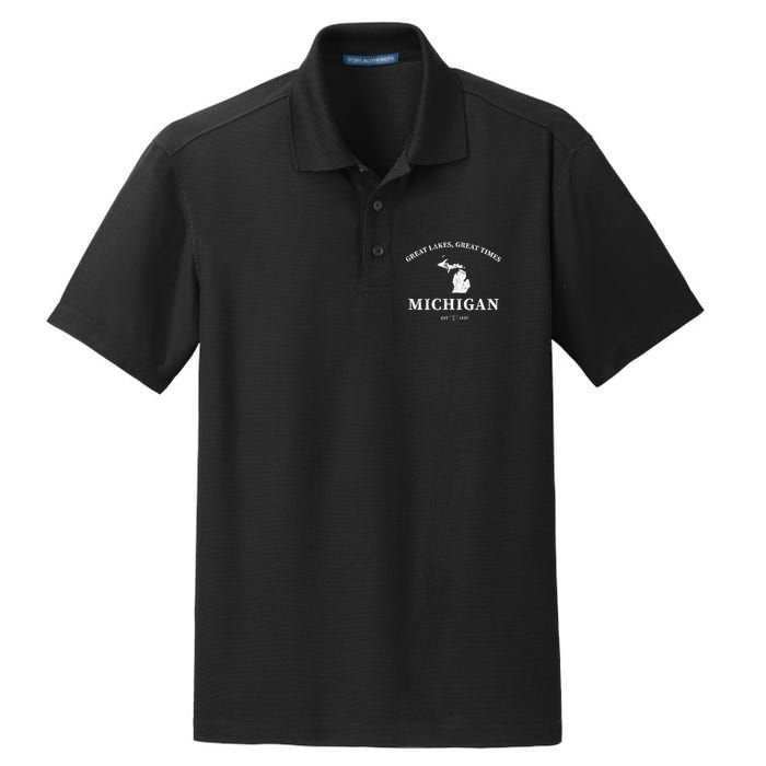 Michigan Great Lakes Great Times Dry Zone Grid Polo