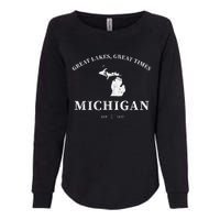 Michigan Great Lakes Great Times Womens California Wash Sweatshirt