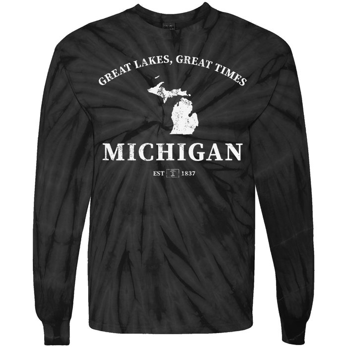 Michigan Great Lakes Great Times Tie-Dye Long Sleeve Shirt