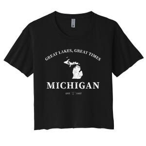 Michigan Great Lakes Great Times Women's Crop Top Tee