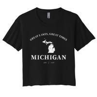 Michigan Great Lakes Great Times Women's Crop Top Tee