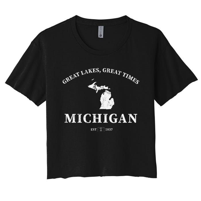 Michigan Great Lakes Great Times Women's Crop Top Tee