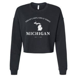 Michigan Great Lakes Great Times Cropped Pullover Crew