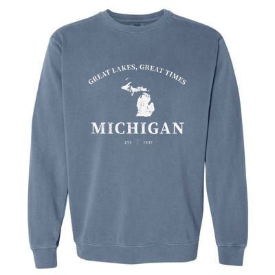 Michigan Great Lakes Great Times Garment-Dyed Sweatshirt