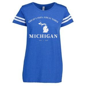 Michigan Great Lakes Great Times Enza Ladies Jersey Football T-Shirt