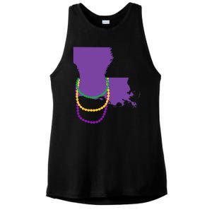 Mardi Gras Louisiana Ladies PosiCharge Tri-Blend Wicking Tank