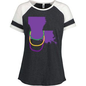 Mardi Gras Louisiana Enza Ladies Jersey Colorblock Tee