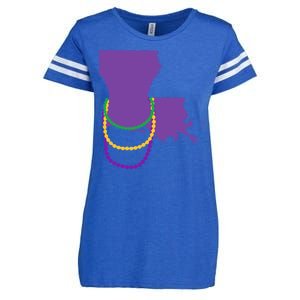 Mardi Gras Louisiana Enza Ladies Jersey Football T-Shirt