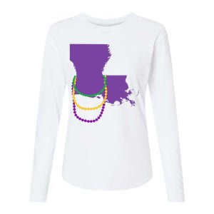 Mardi Gras Louisiana Womens Cotton Relaxed Long Sleeve T-Shirt