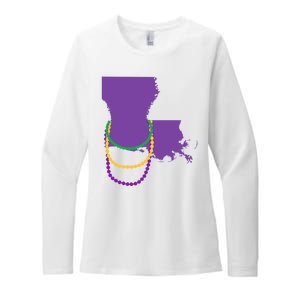 Mardi Gras Louisiana Womens CVC Long Sleeve Shirt