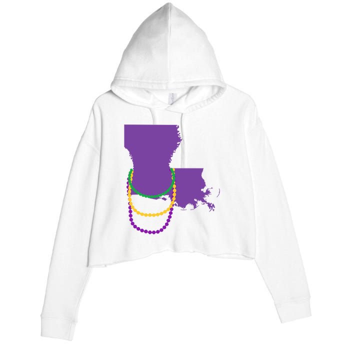 Mardi Gras Louisiana Crop Fleece Hoodie