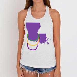 Mardi Gras Louisiana Women's Knotted Racerback Tank