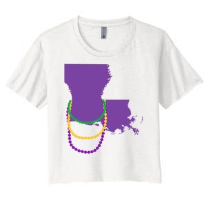 Mardi Gras Louisiana Women's Crop Top Tee