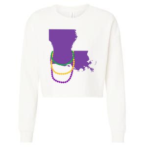 Mardi Gras Louisiana Cropped Pullover Crew