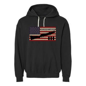 M79 Grenade Launcher Diagram American Flag Garment-Dyed Fleece Hoodie