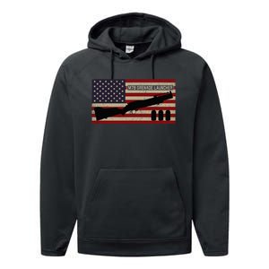 M79 Grenade Launcher Diagram American Flag Performance Fleece Hoodie