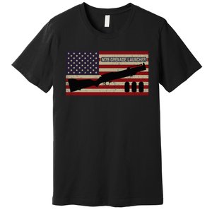 M79 Grenade Launcher Diagram American Flag Premium T-Shirt