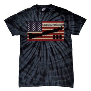 M79 Grenade Launcher Diagram American Flag Tie-Dye T-Shirt