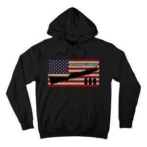 M79 Grenade Launcher Diagram American Flag Tall Hoodie