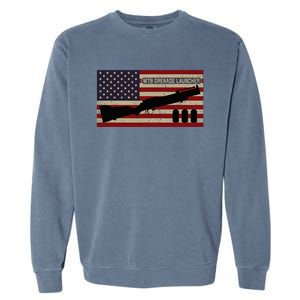 M79 Grenade Launcher Diagram American Flag Garment-Dyed Sweatshirt