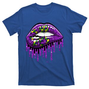 Mardi Gras Lips Fleur De Lys Funny Carnival Party Gift T-Shirt