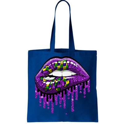 Mardi Gras Lips Fleur De Lys Funny Carnival Party Gift Tote Bag