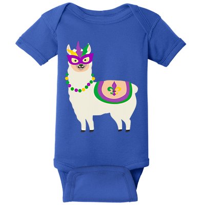 Mardi Gras Llama Funny Carnival Fatgifttuesday Party Gift Baby Bodysuit