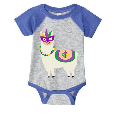 Mardi Gras Llama Funny Carnival Fatgifttuesday Party Gift Infant Baby Jersey Bodysuit