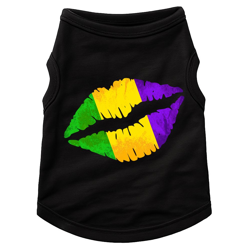 Mardi Gras Lips Design Doggie Tank