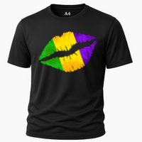 Mardi Gras Lips Design Cooling Performance Crew T-Shirt