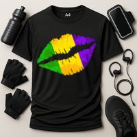 Mardi Gras Lips Design Cooling Performance Crew T-Shirt