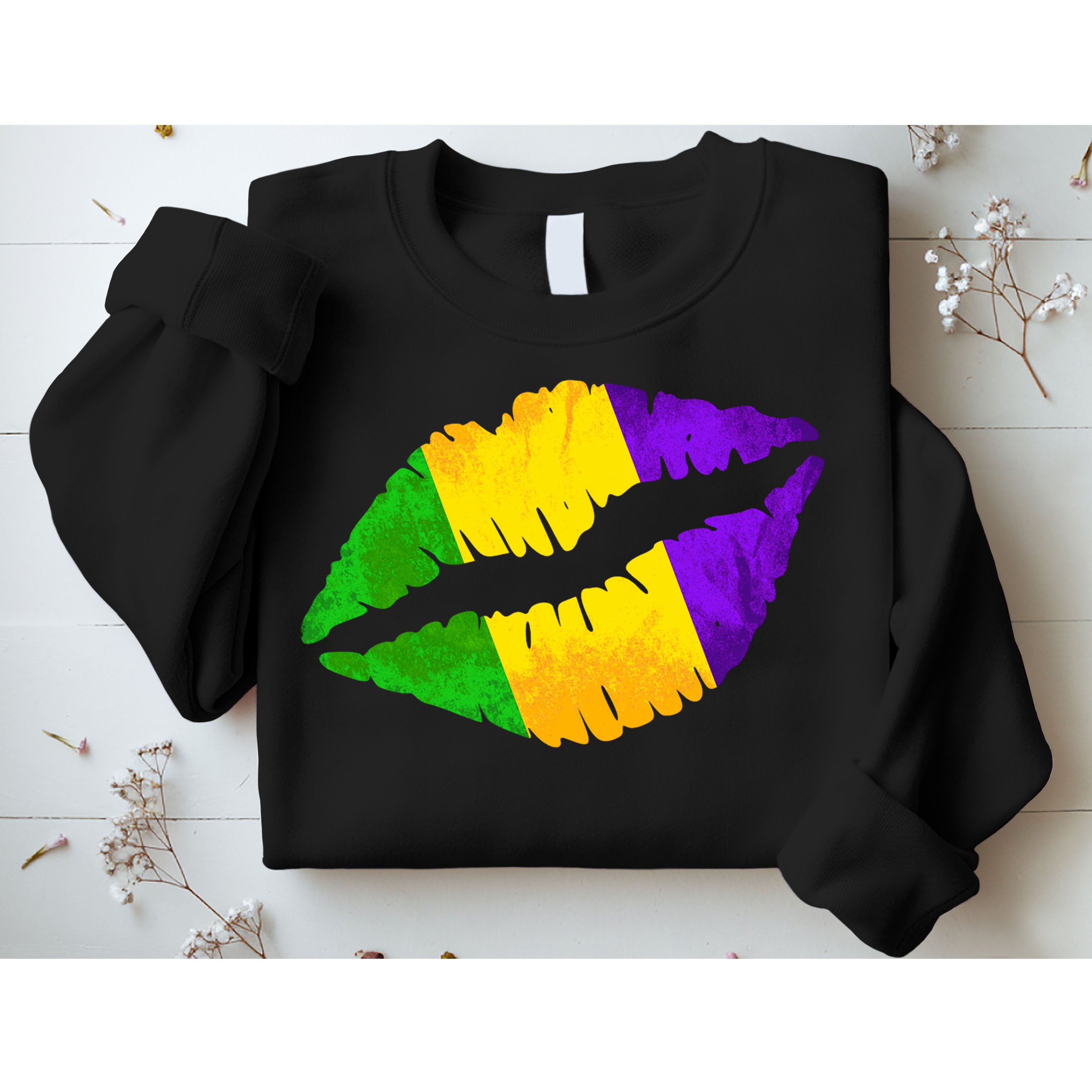 Mardi Gras Lips Design Sweatshirt