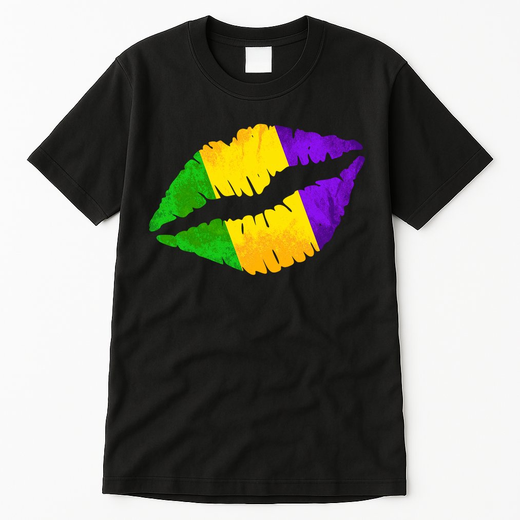 Mardi Gras Lips Design Tall T-Shirt