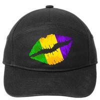 Mardi Gras Lips Design 7-Panel Snapback Hat