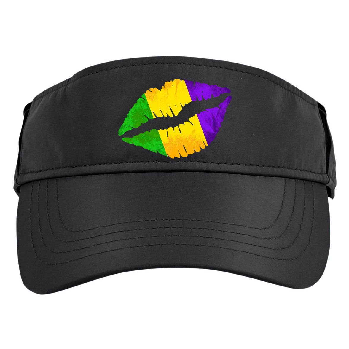 Mardi Gras Lips Design Adult Drive Performance Visor