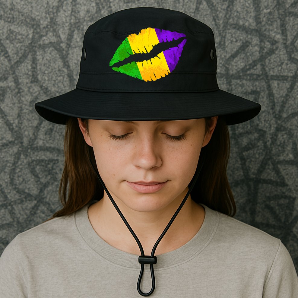 Mardi Gras Lips Design Bucket Hat