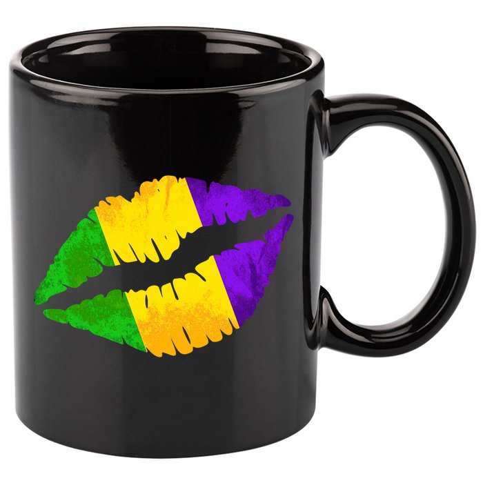 Mardi Gras Lips Design 11oz C Handle Ceramic Mug