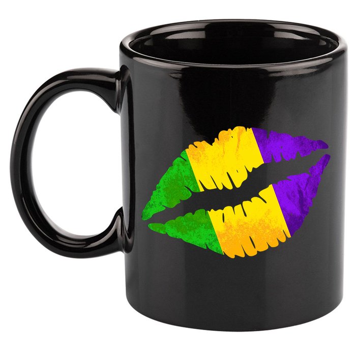 Mardi Gras Lips Design 11oz C Handle Ceramic Mug