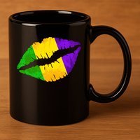Mardi Gras Lips Design 11oz C Handle Ceramic Mug