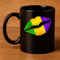 Mardi Gras Lips Design 11oz C Handle Ceramic Mug