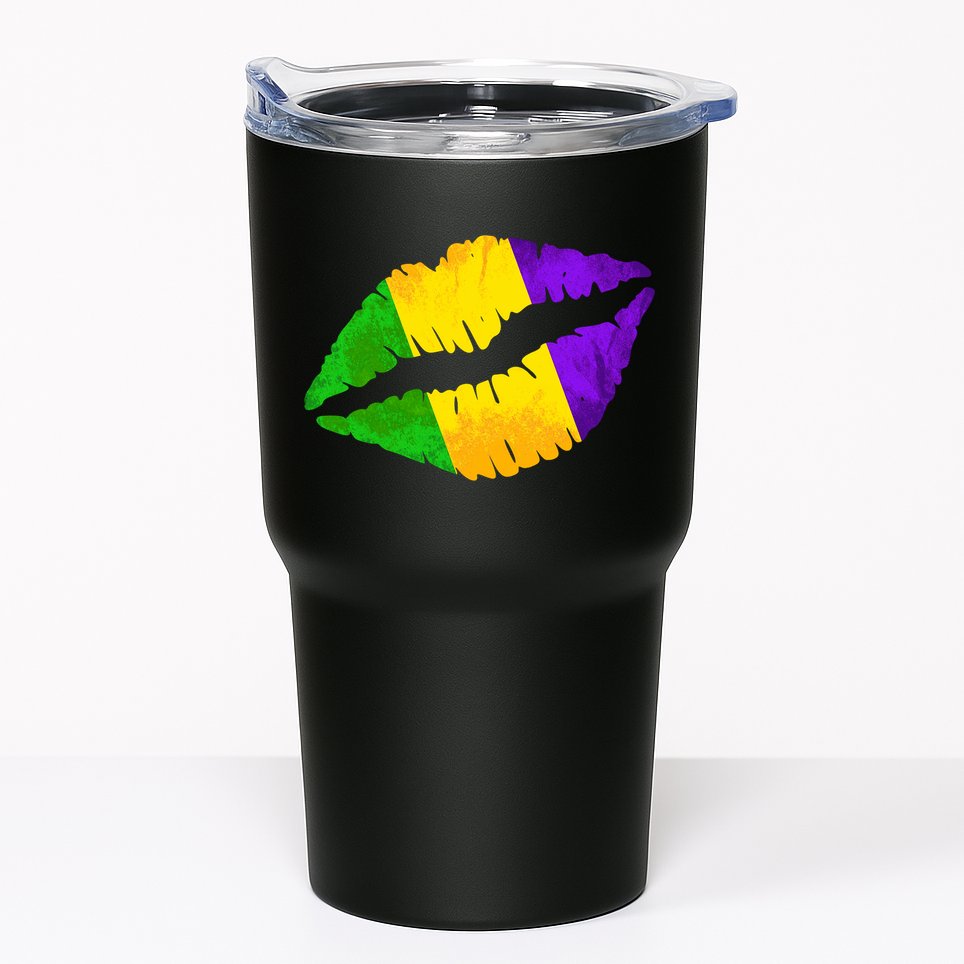 Mardi Gras Lips Design Tumbler