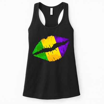 Mardi Gras Lips Design Womens Tank Top