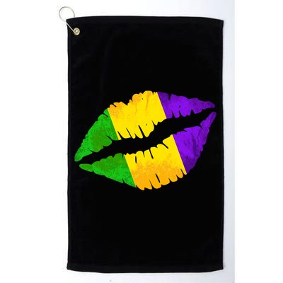 Mardi Gras Lips Design Golf Towel