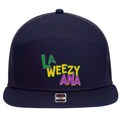 Mardi Gras La Weezy Ana 7 Panel Mesh Trucker Snapback Hat